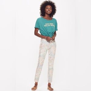 MOTHER THE Looker Ankle Fray Jean So Far Gone Floral Racer Skinny Sz 25
